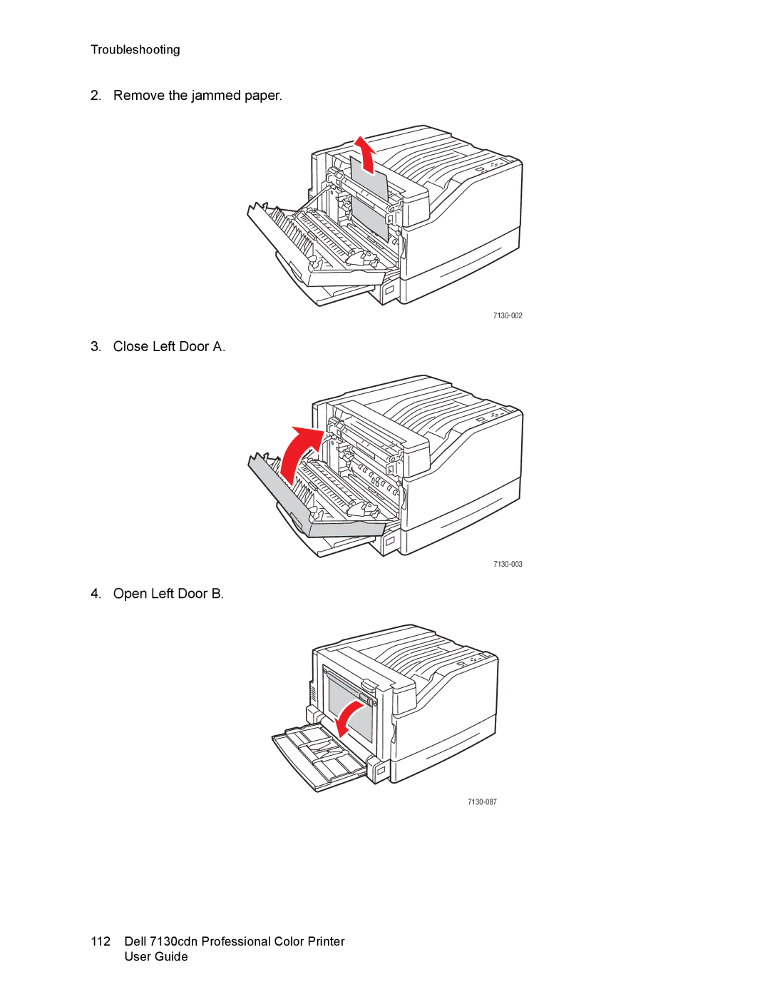 Dell 7130cdn manual Close Left Door a 