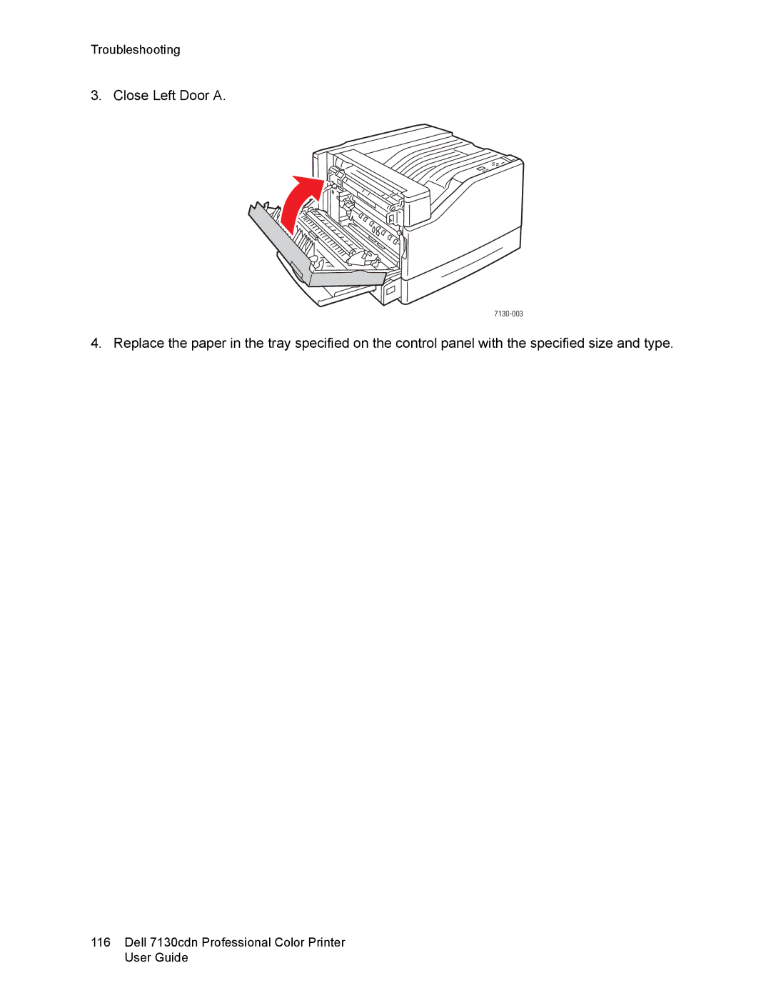 Dell 7130cdn manual Close Left Door a 