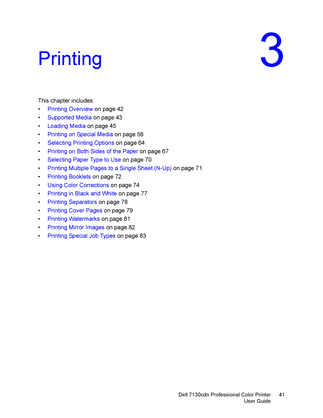 Dell 7130cdn manual Printing3 