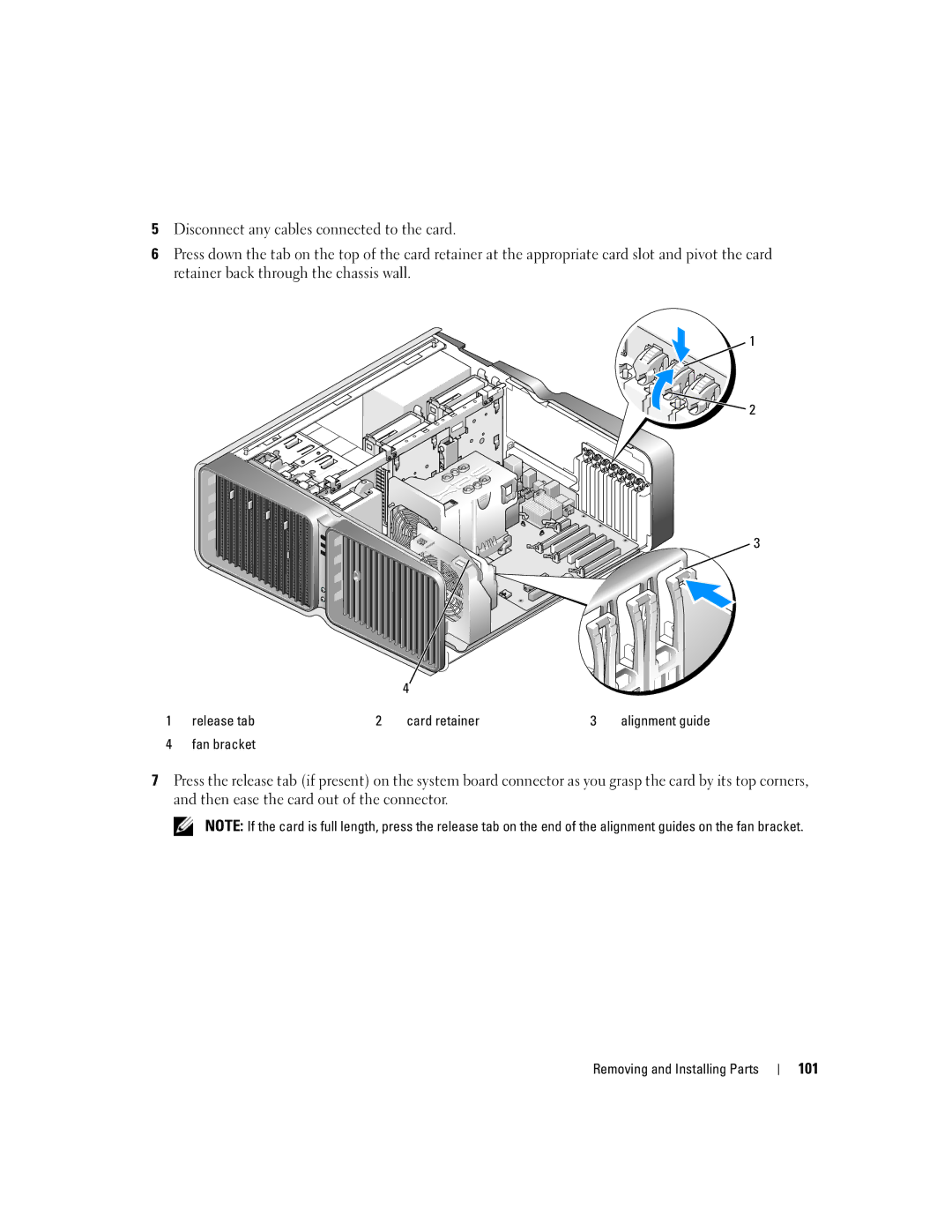 Dell XPS 720 owner manual 101, Fan bracket 