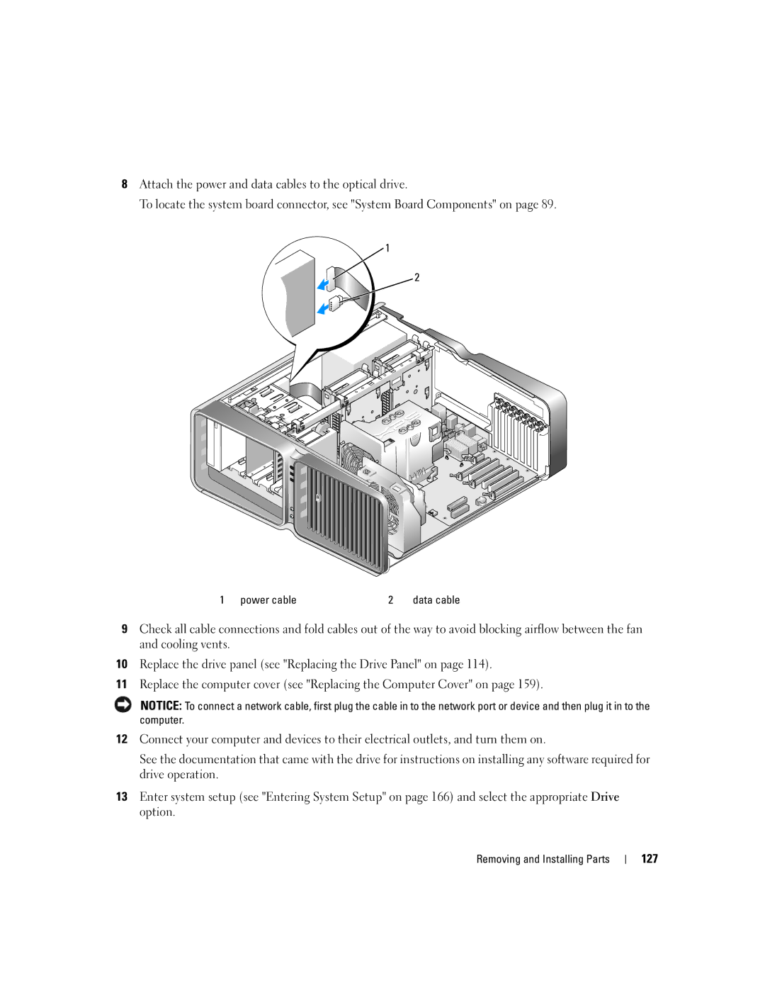 Dell XPS 720 owner manual 127, Power cable 