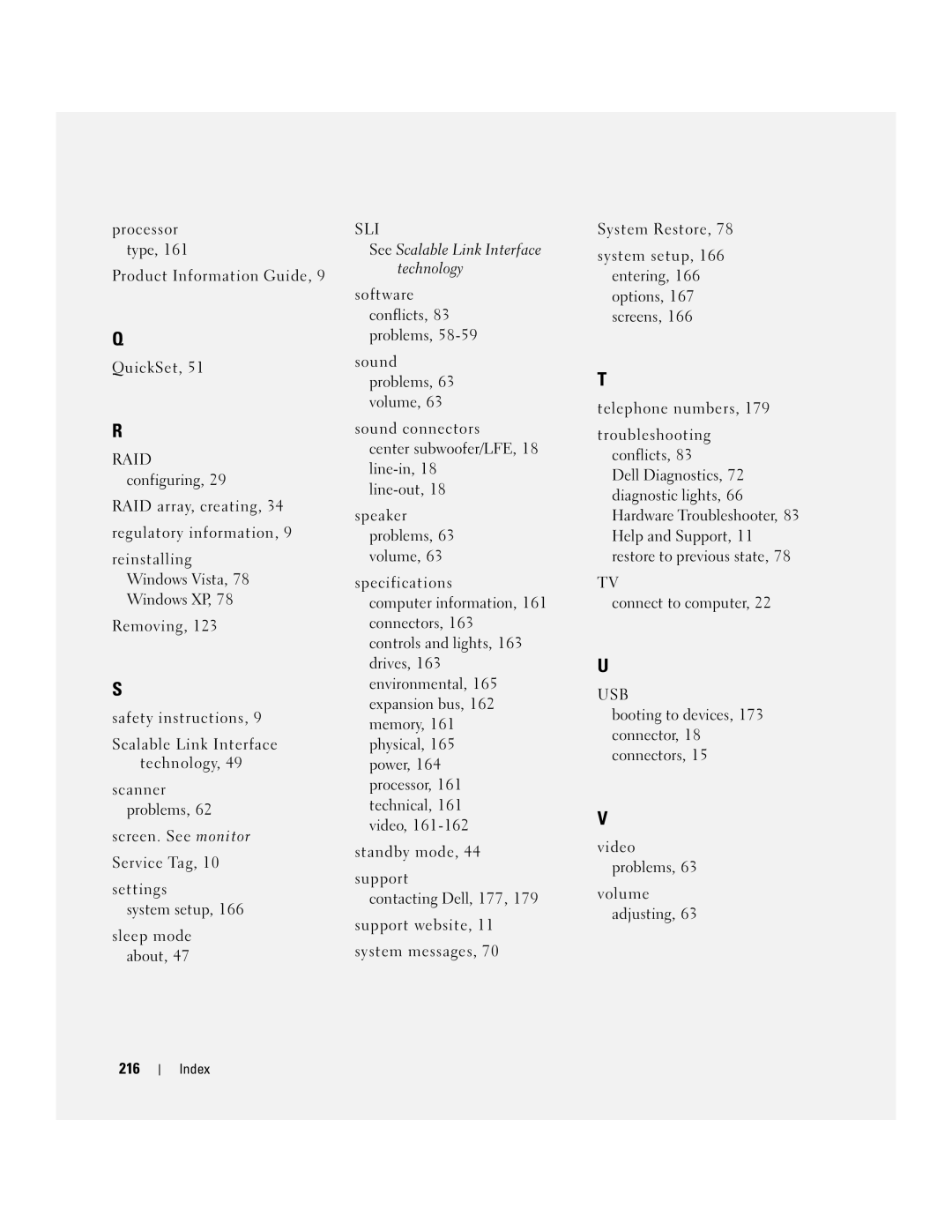 Dell XPS 720 owner manual Sli 