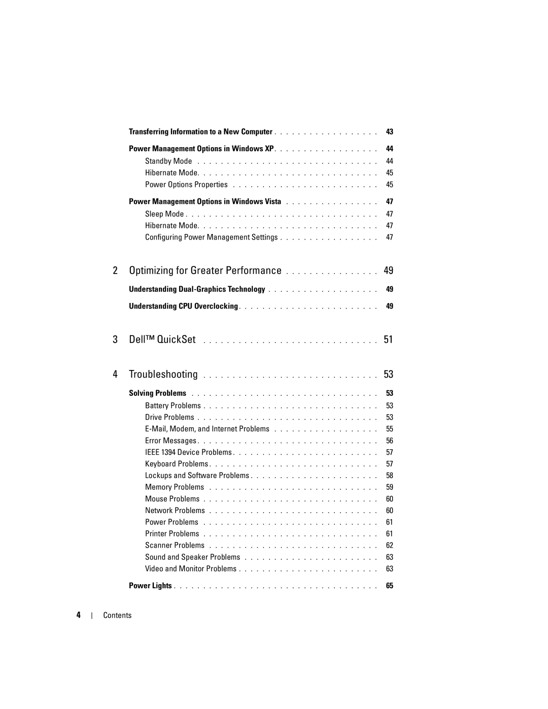 Dell XPS 720 owner manual Power Management Options in Windows Vista, Configuring Power Management Settings 