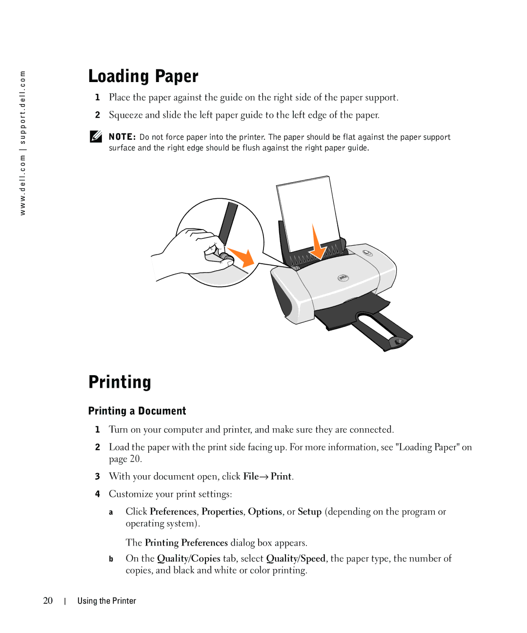 Dell 720 owner manual Loading Paper, Printing a Document 