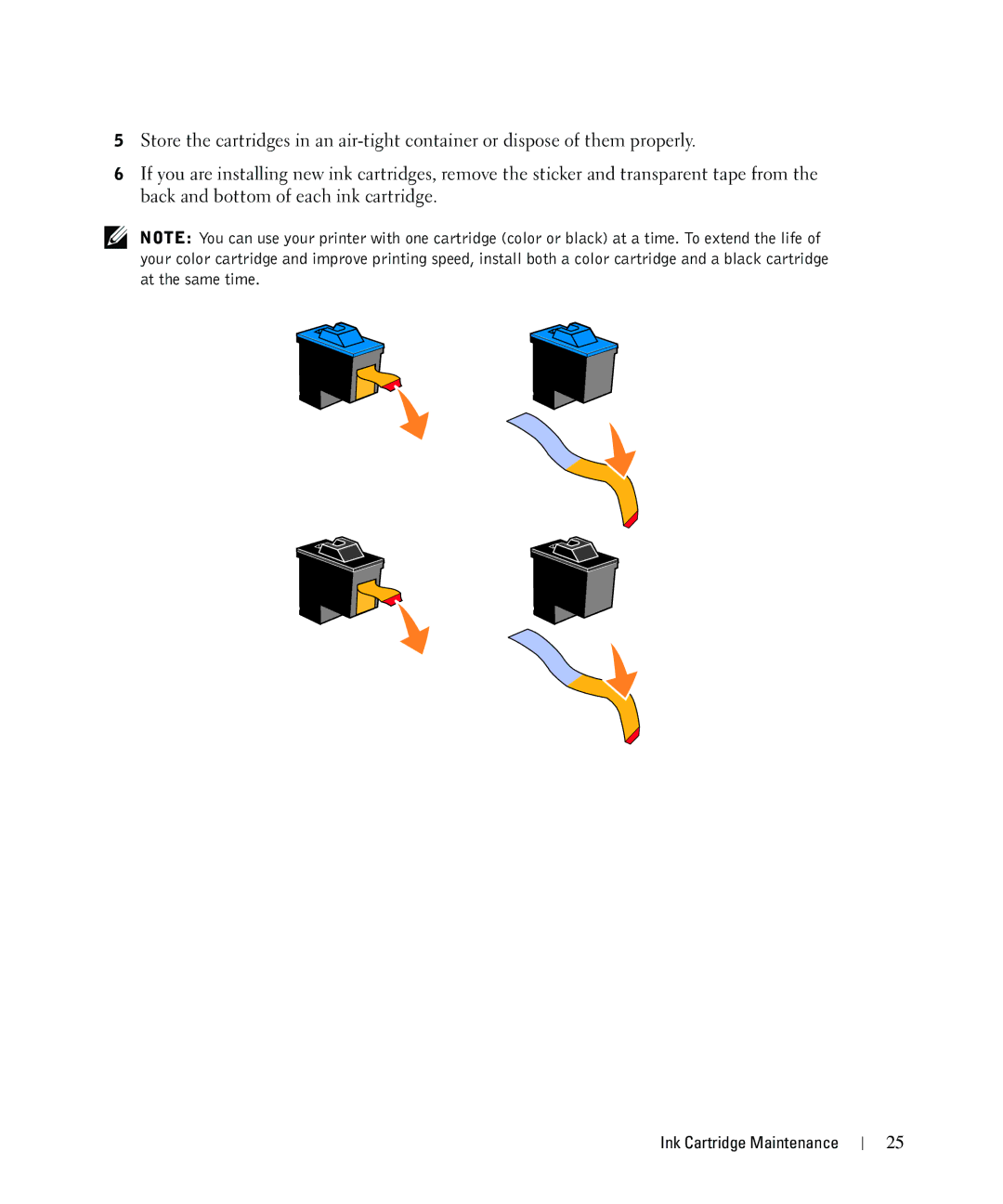 Dell 720 owner manual Ink Cartridge Maintenance 