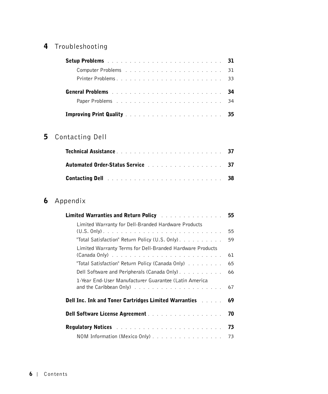 Dell 720 owner manual Troubleshooting 