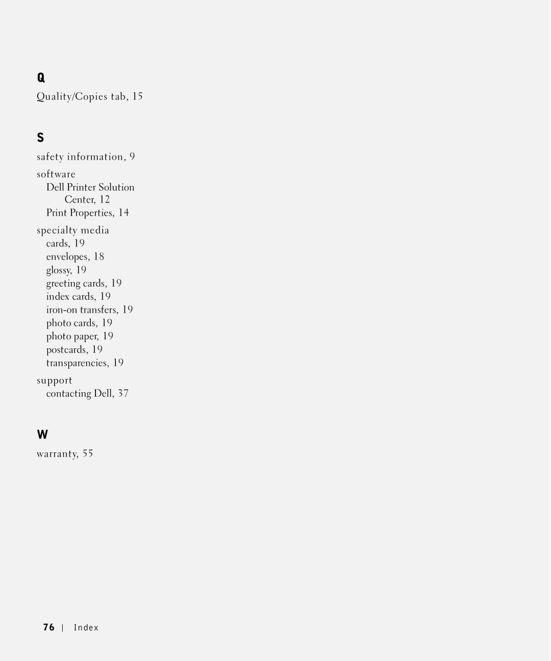 Dell 720 owner manual Index 