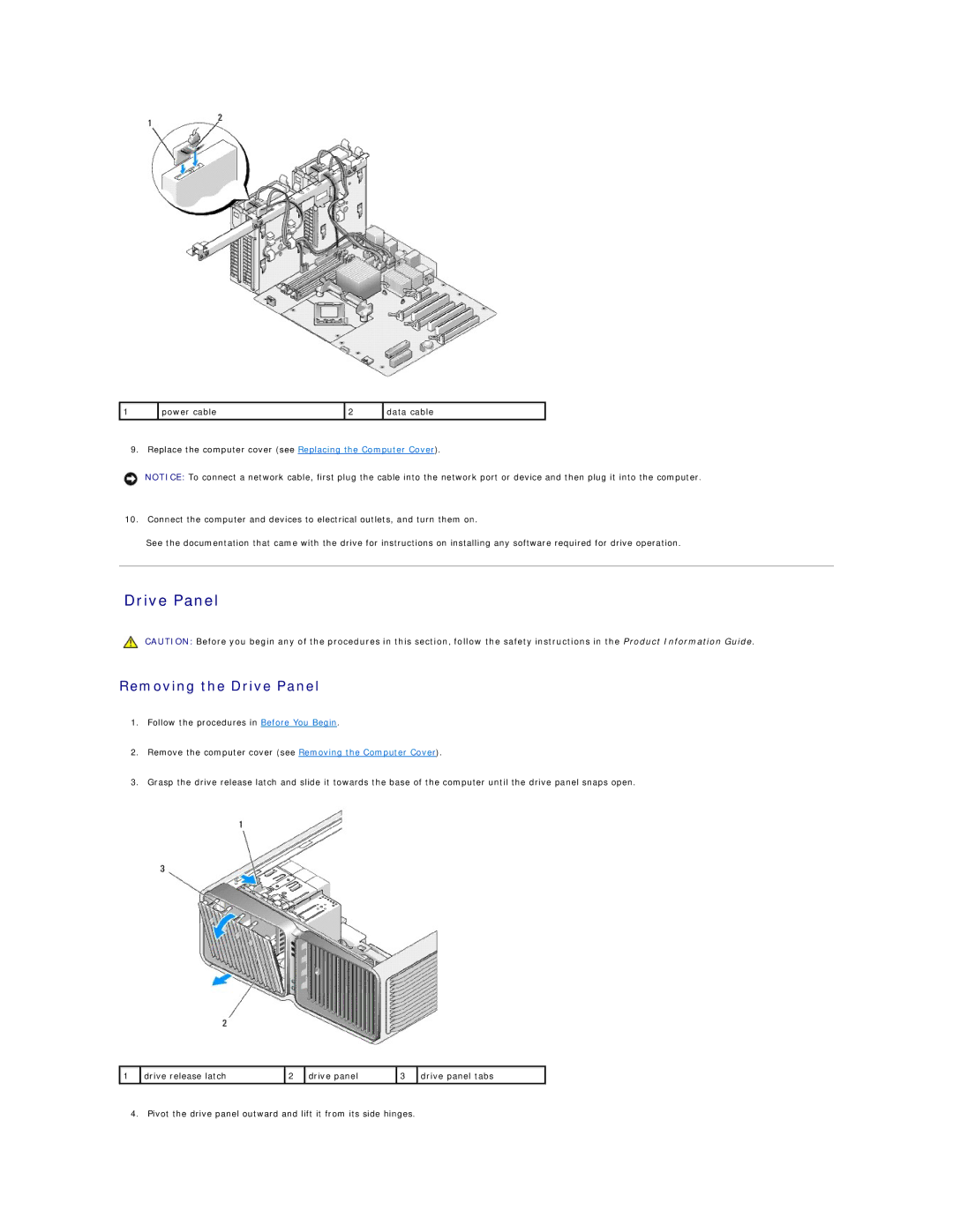 Dell 720H2C appendix Removing the Drive Panel 