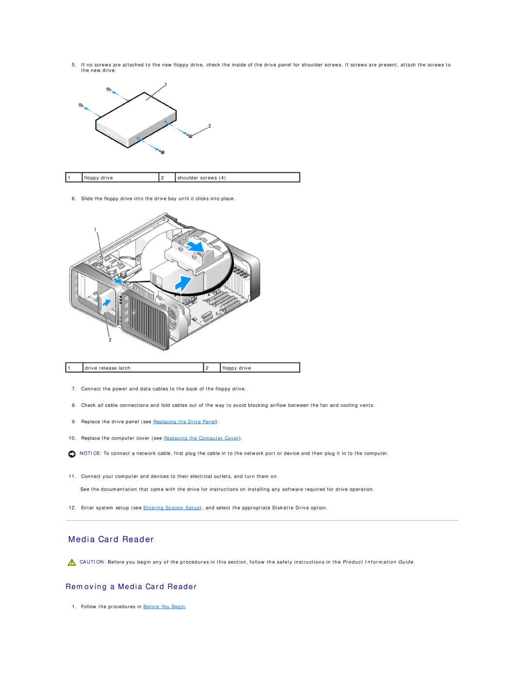 Dell 720H2C appendix Removing a Media Card Reader 