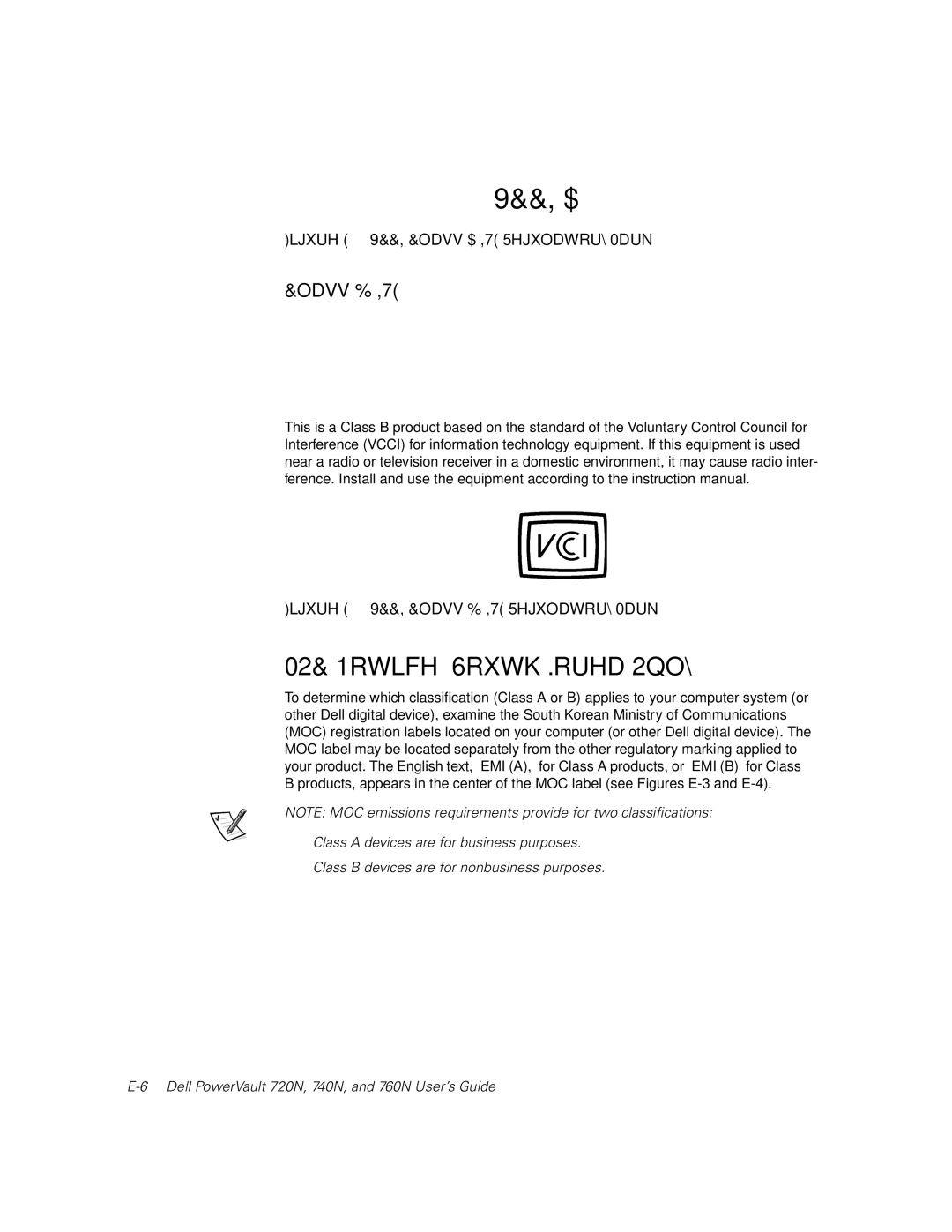 Dell 720N, 740N, 760N, 2385P manual 02&1RWLFH6RXWK.RUHD2QO 