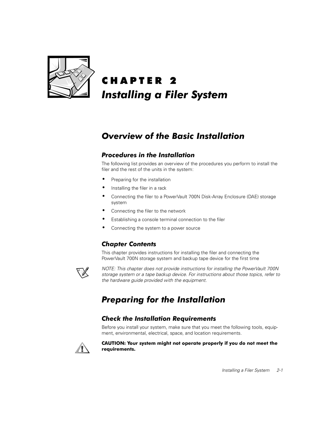 Dell 740N, 720N, 760N manual Installing a Filer System 