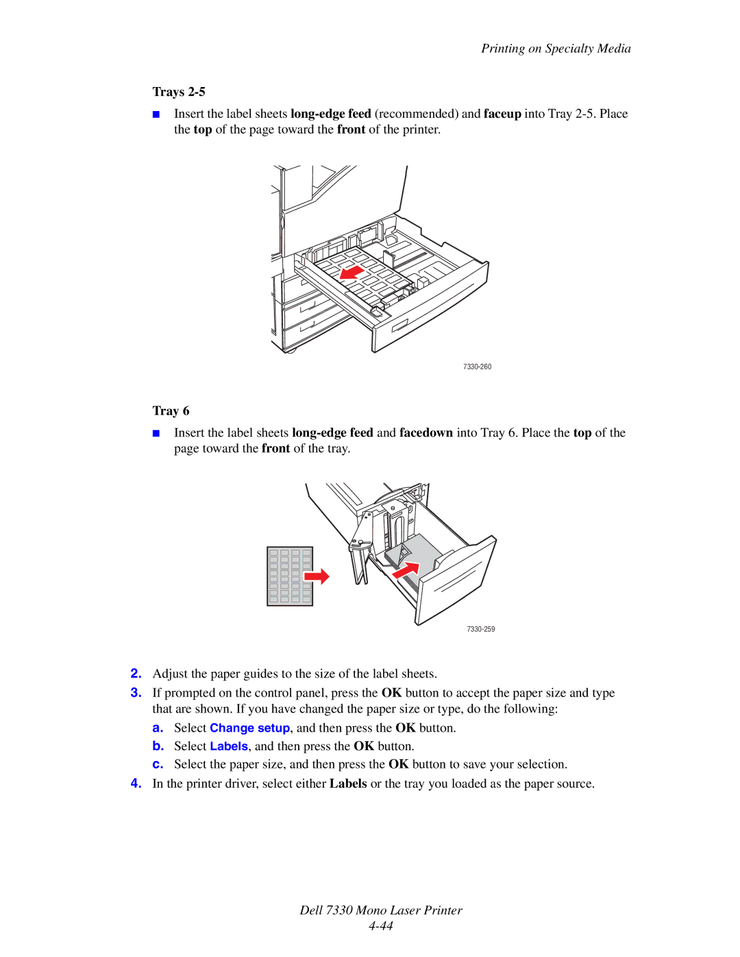 Dell 7330 manual Trays 