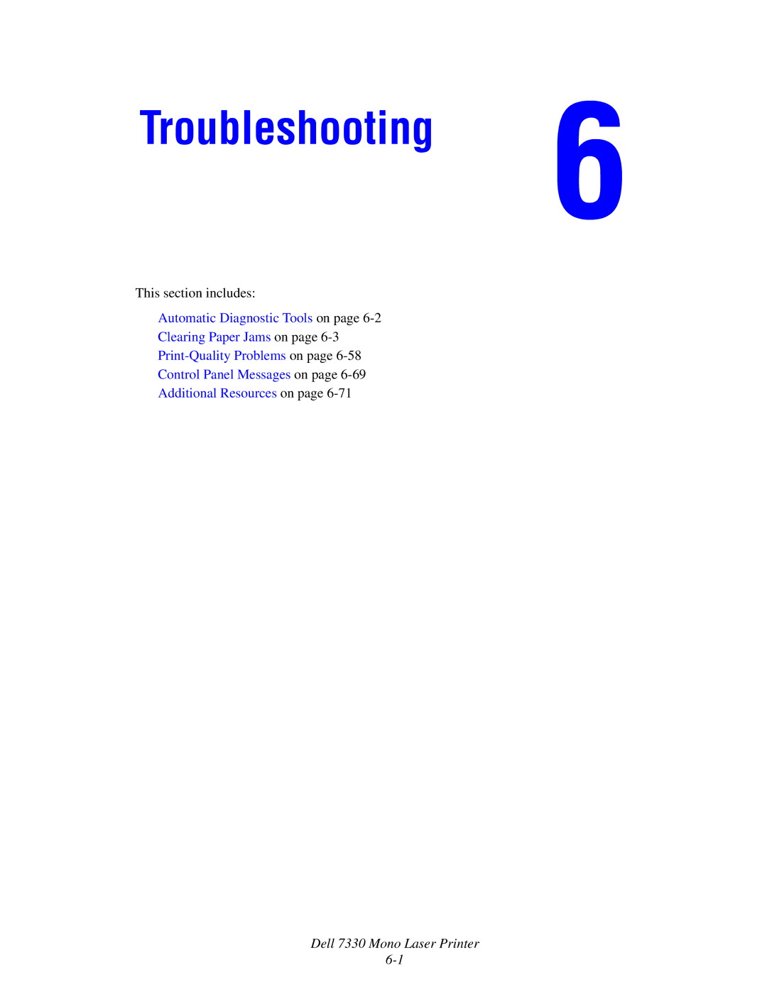 Dell 7330 manual Troubleshooting 