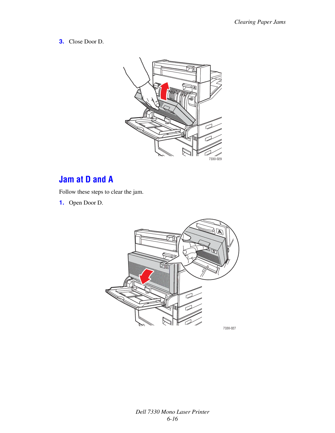 Dell 7330 manual Jam at D and a 