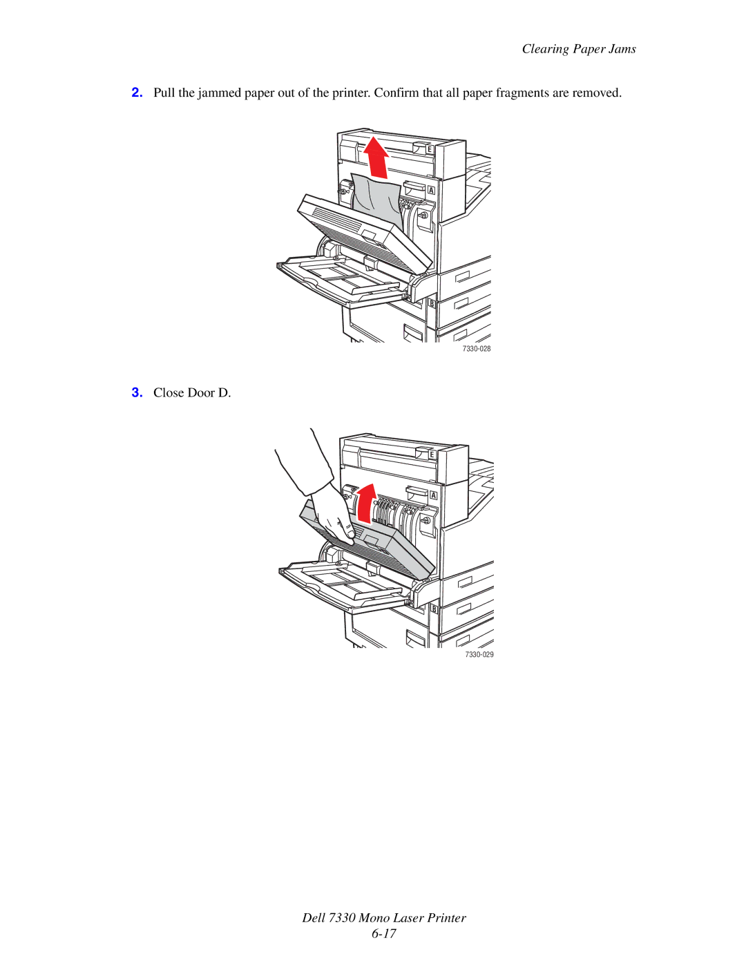 Dell 7330 manual Clearing Paper Jams 