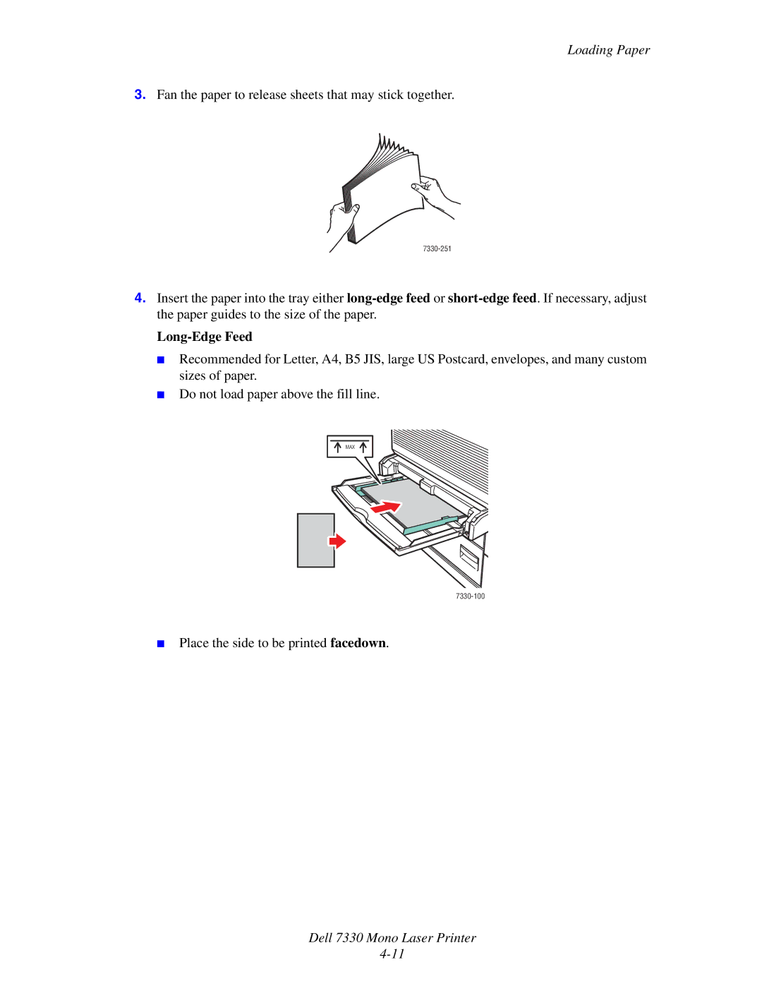 Dell 7330 manual Long-Edge Feed 