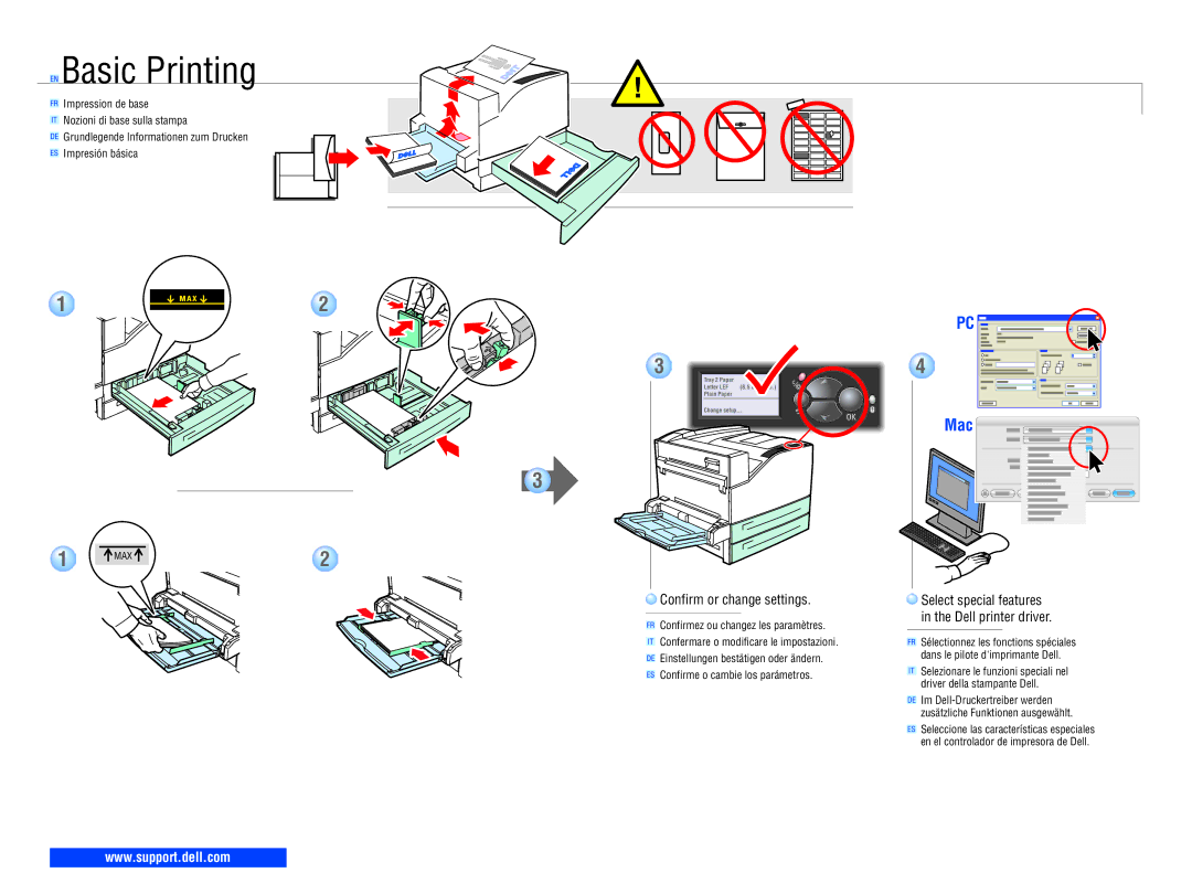 Dell 7330dn manual Basic Printing, Mac 