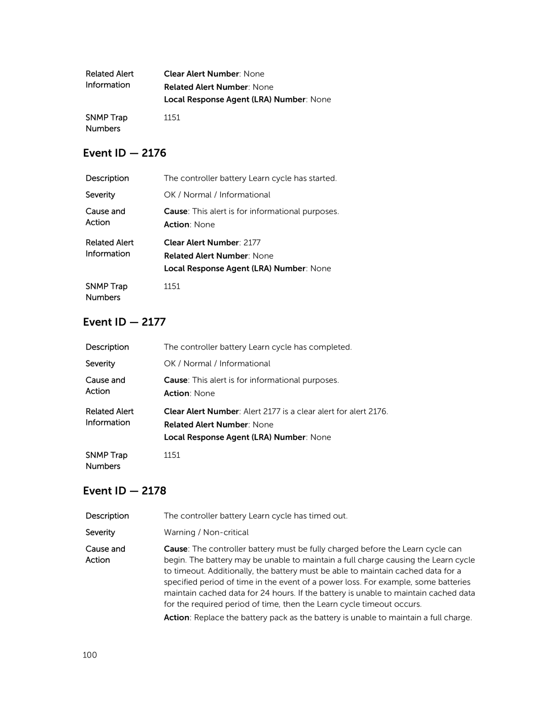 Dell 7.4 manual Controller battery Learn cycle has started 