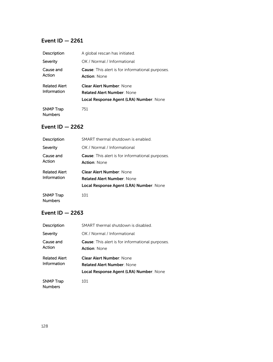 Dell 7.4 manual Snmp Trap 101 Numbers 