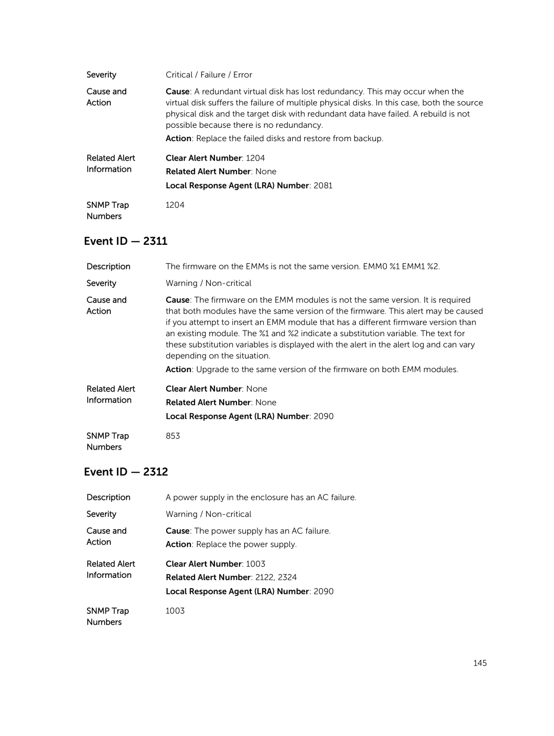 Dell 7.4 manual Possible because there is no redundancy 