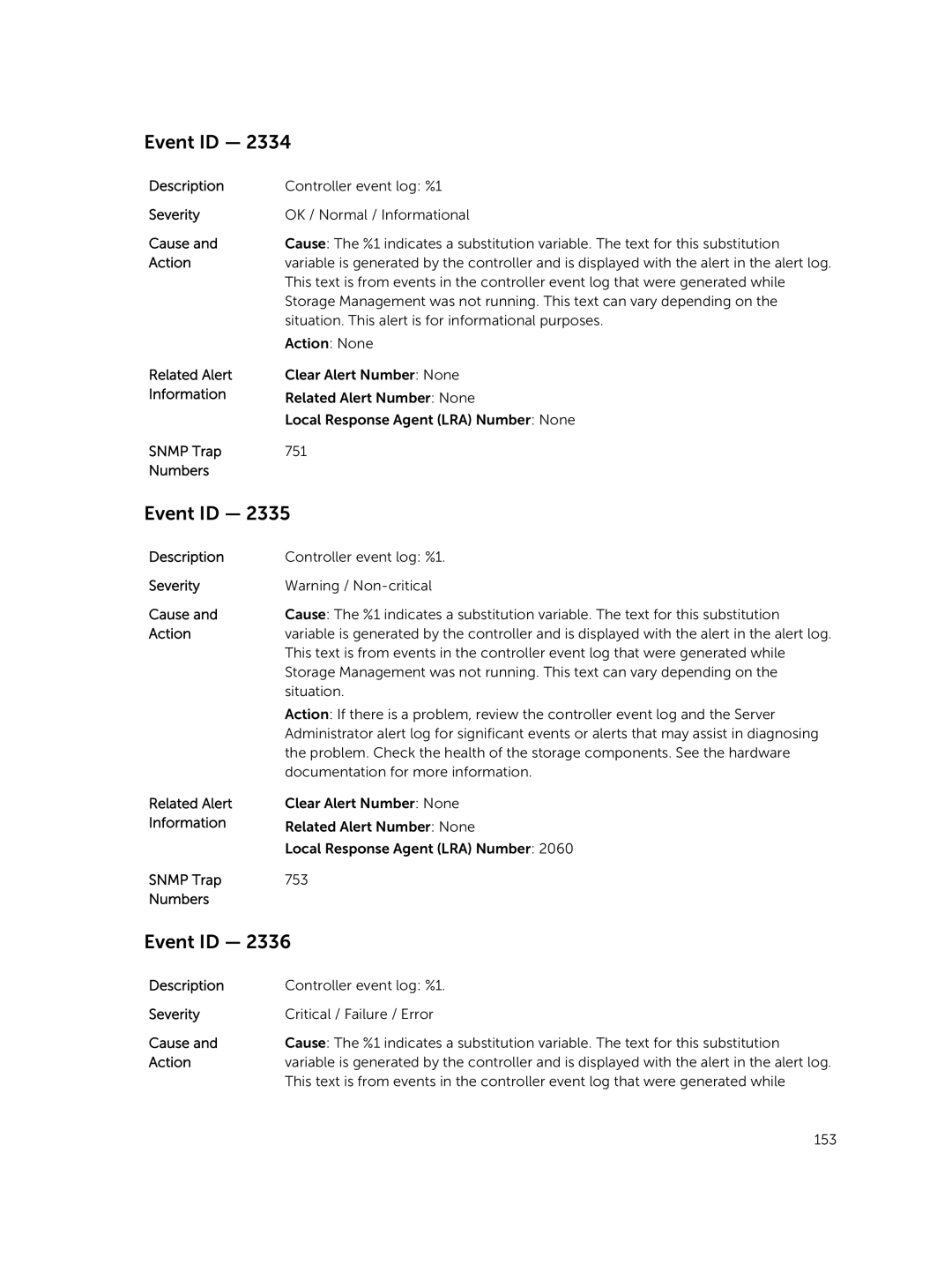 Dell 7.4 manual Controller event log %1 