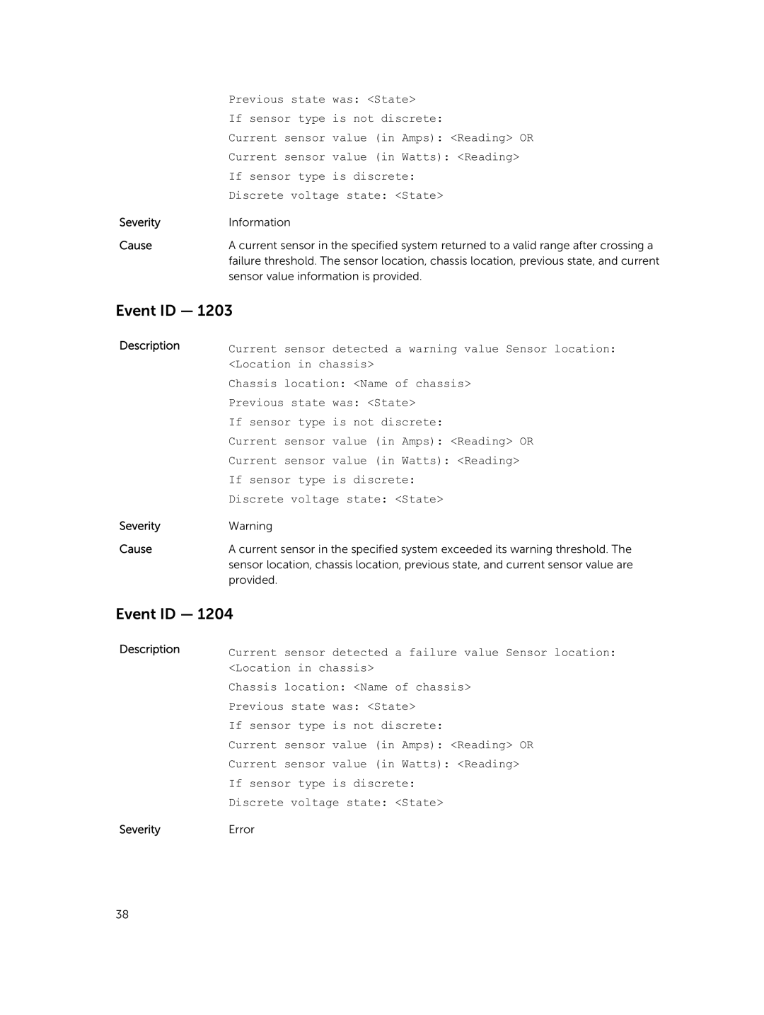 Dell 7.4 manual Description Severity 