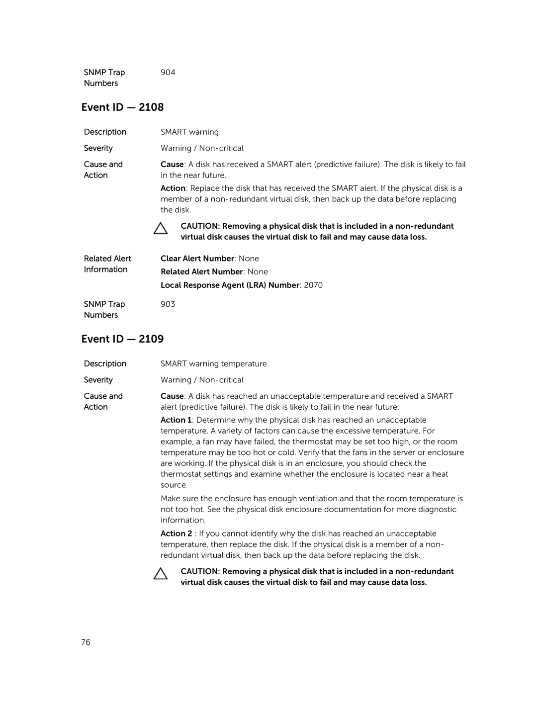 Dell 7.4 manual Smart warning 