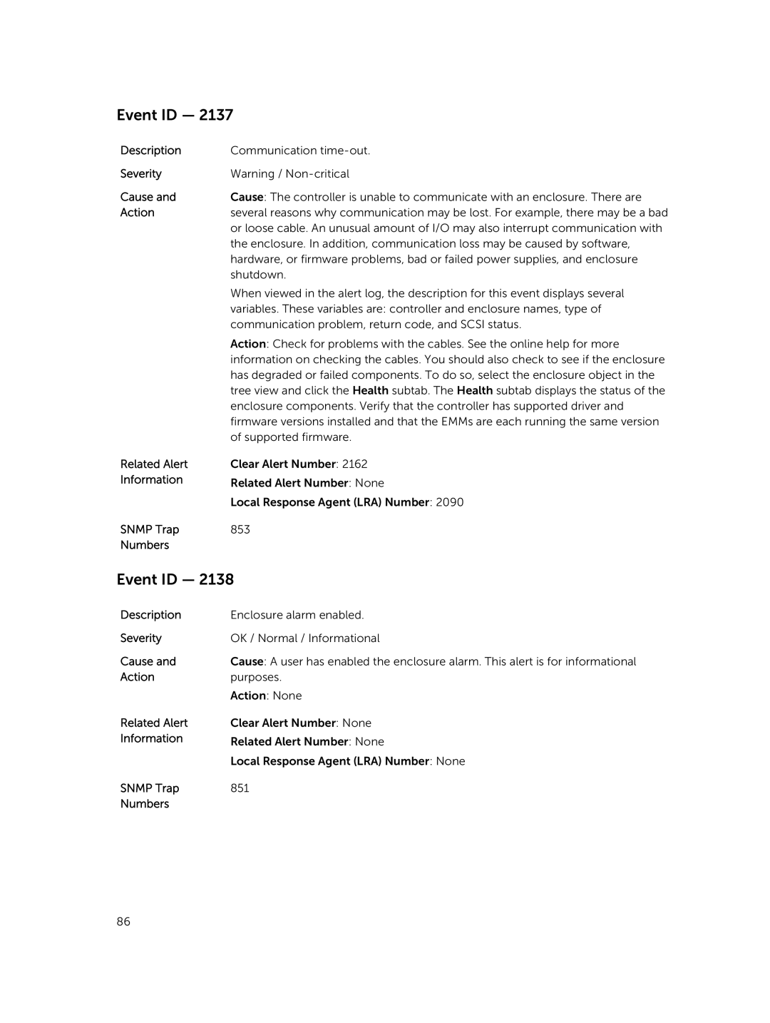 Dell 7.4 manual Communication time-out 