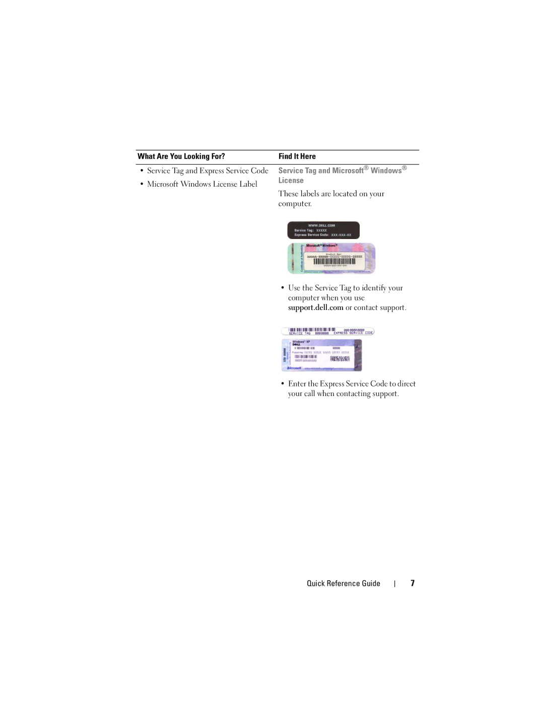 Dell 740 manual Microsoft Windows License Label 