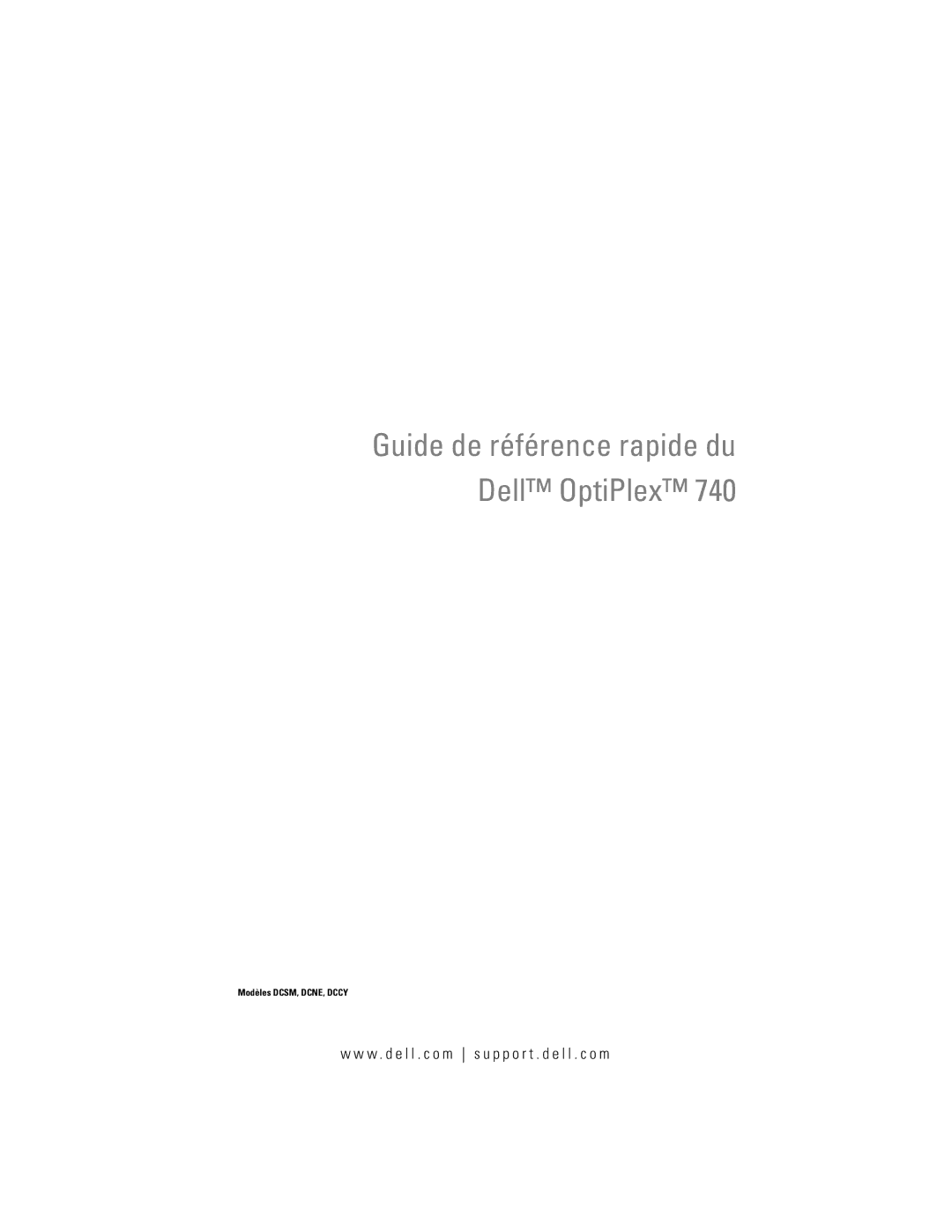 Dell 740 manual Guide de référence rapide du Dell OptiPlex 