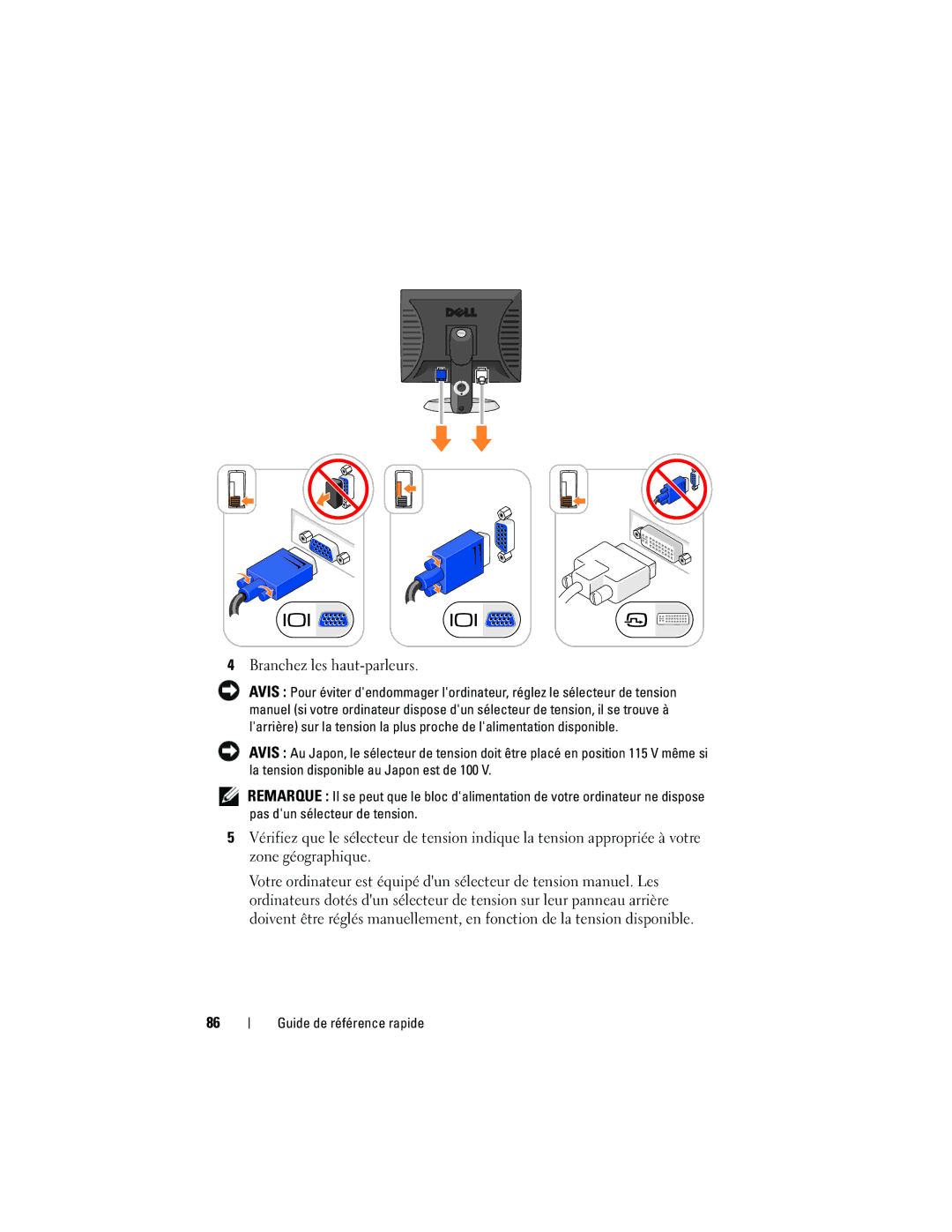 Dell 740 manual Branchez les haut-parleurs 