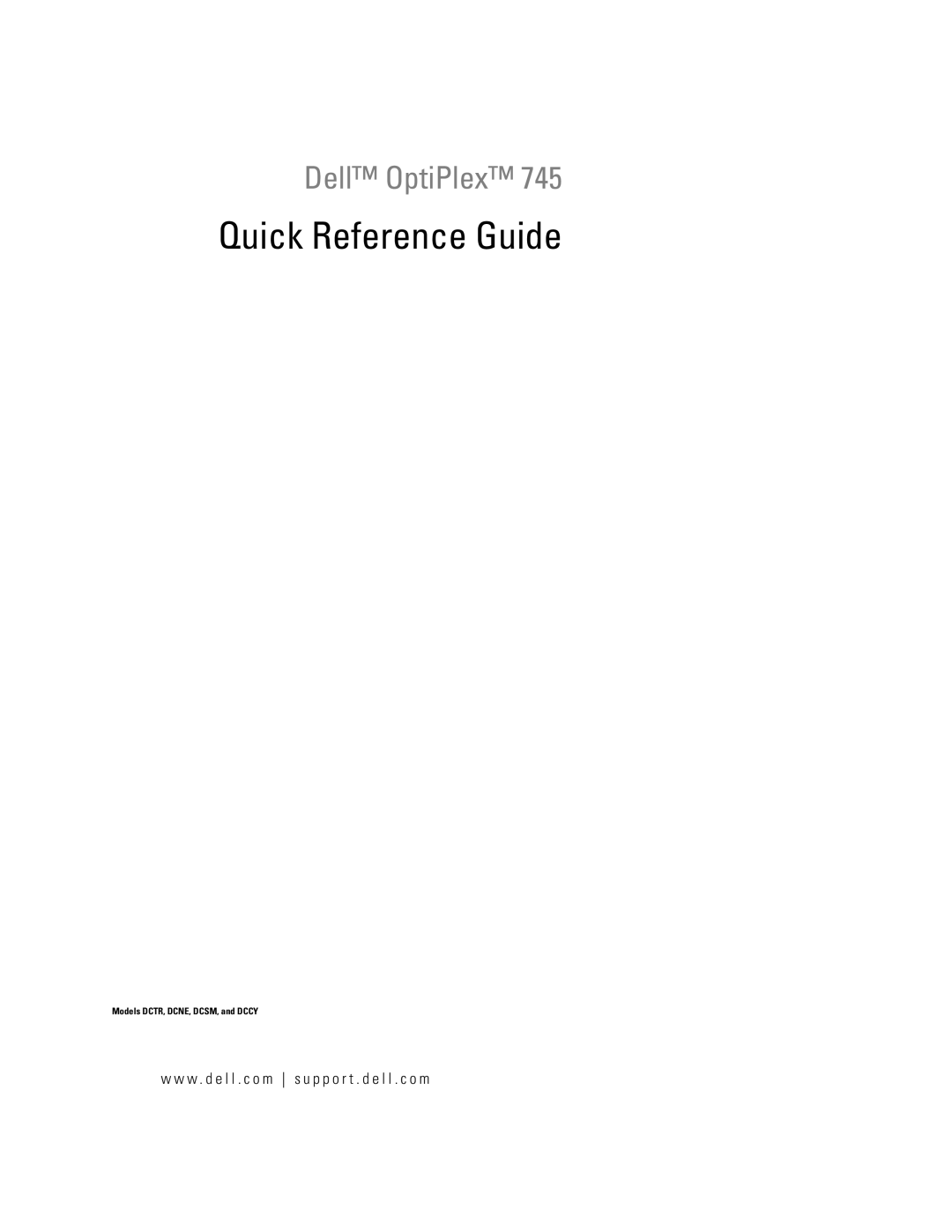 Dell 745 manual Quick Reference Guide, W . d e l l . c o m s u p p o r t . d e l l . c o m 