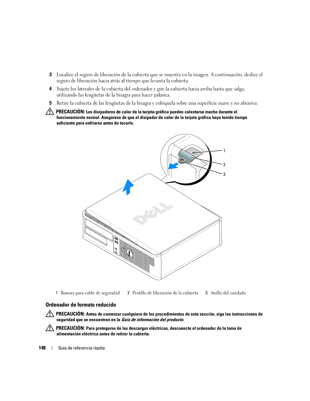 Dell 745 manual Ordenador de formato reducido, 148 