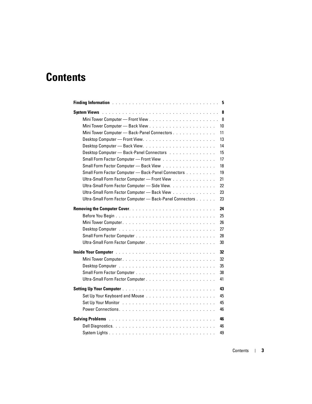 Dell 745 manual Contents 