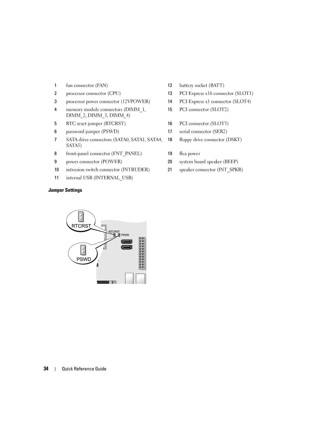 Dell 745 manual Jumper Settings 