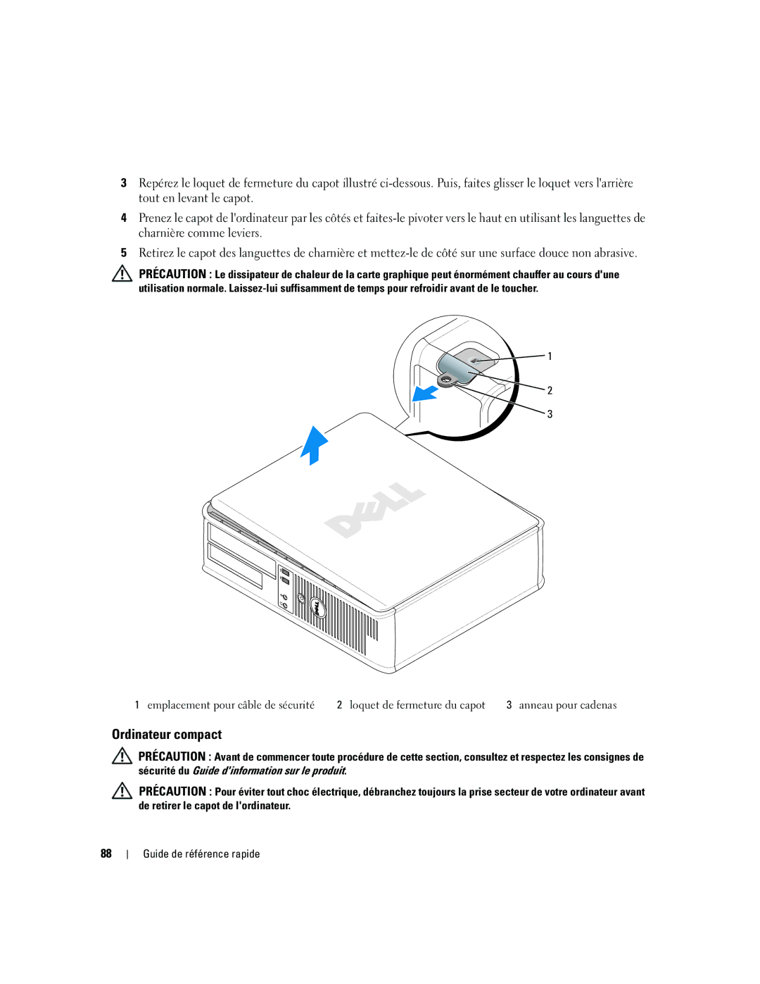 Dell 745 manual Ordinateur compact 