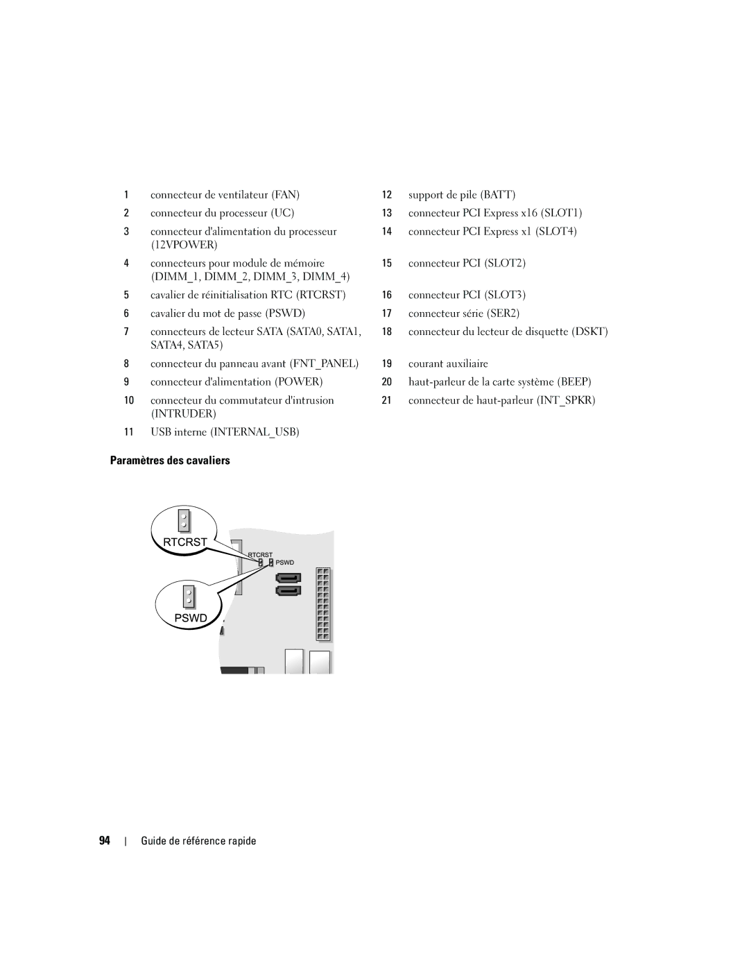 Dell 745 manual Paramètres des cavaliers, 12VPOWER 