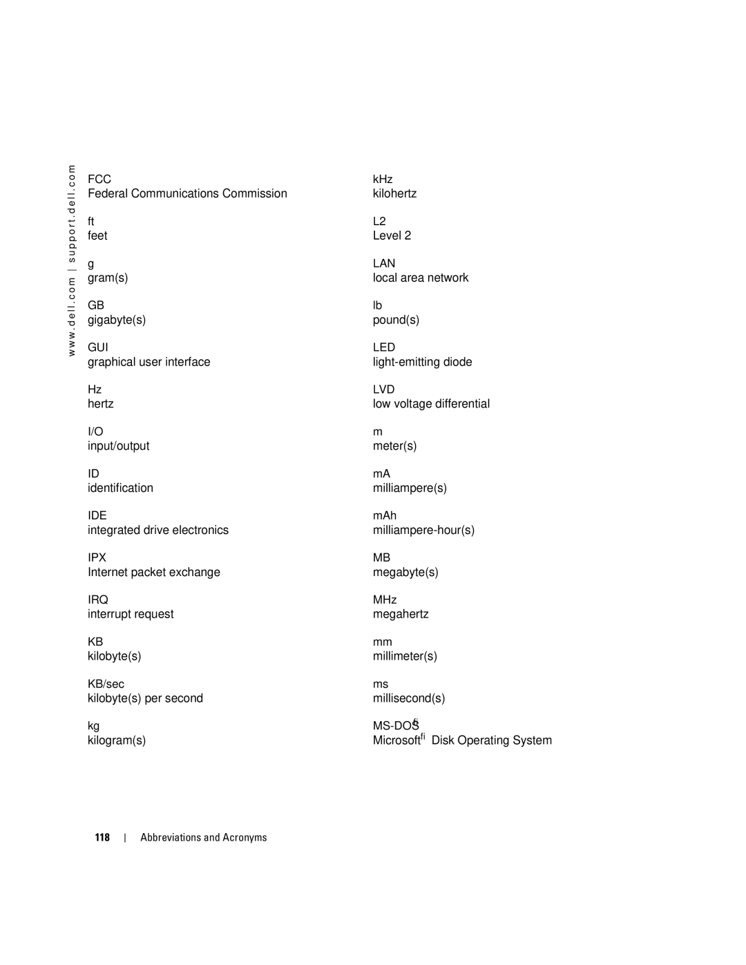 Dell 745N manual Lvd, Abbreviations and Acronyms 