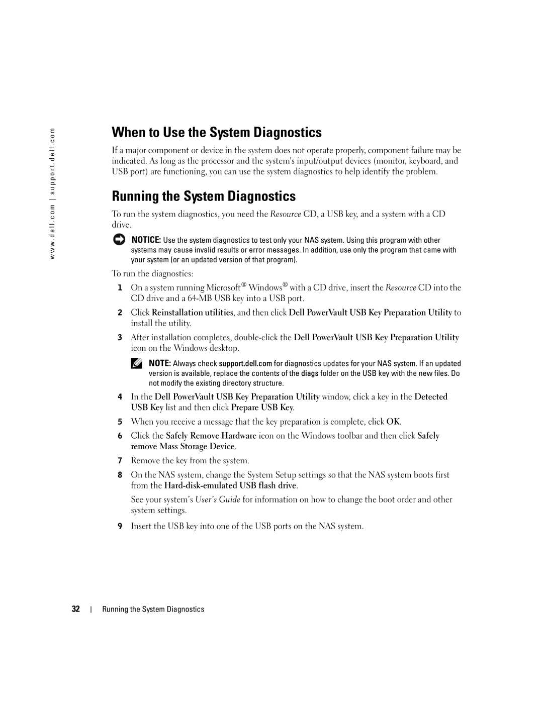 Dell 745N manual When to Use the System Diagnostics, Running the System Diagnostics 