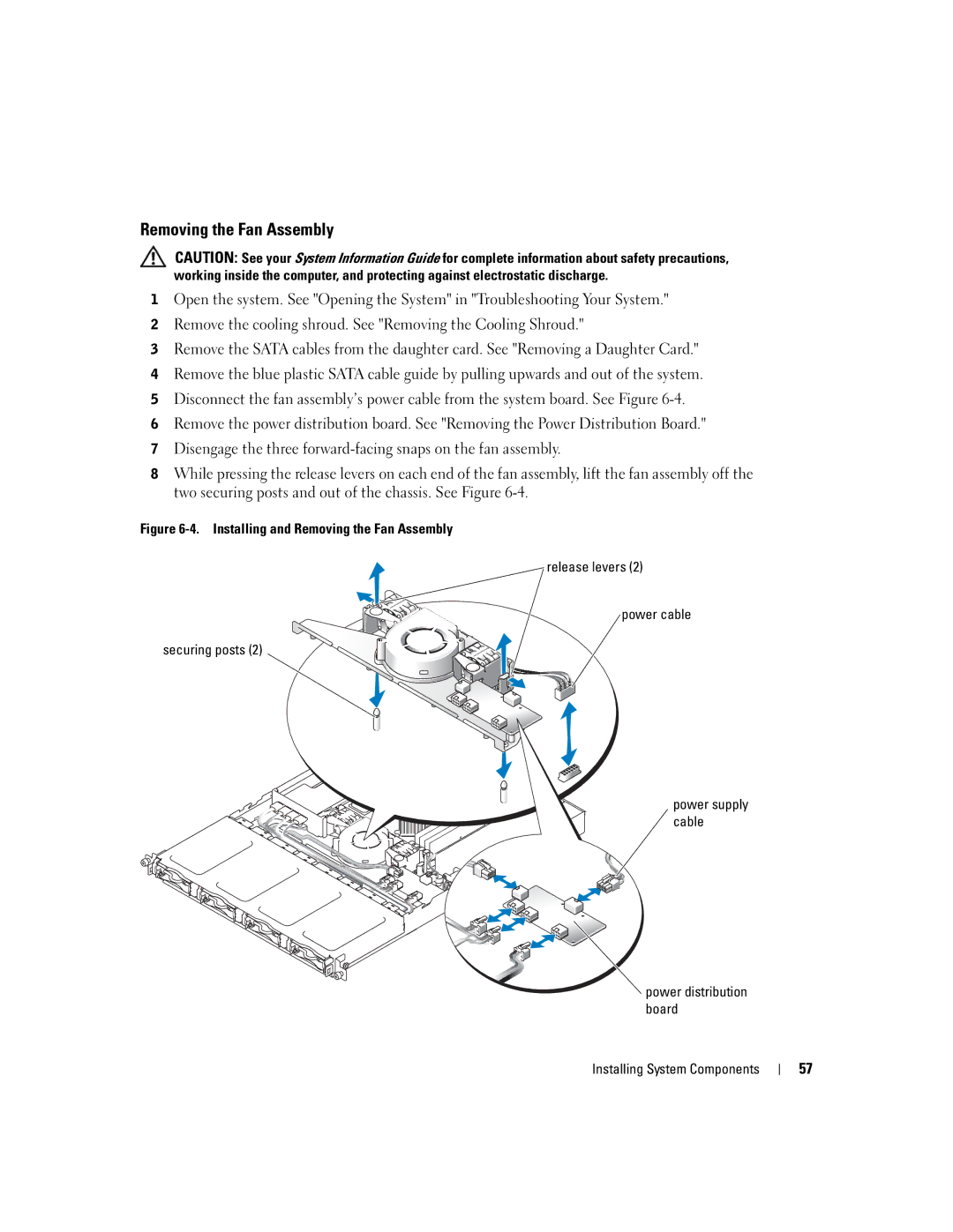 Dell 745N manual Removing the Fan Assembly 