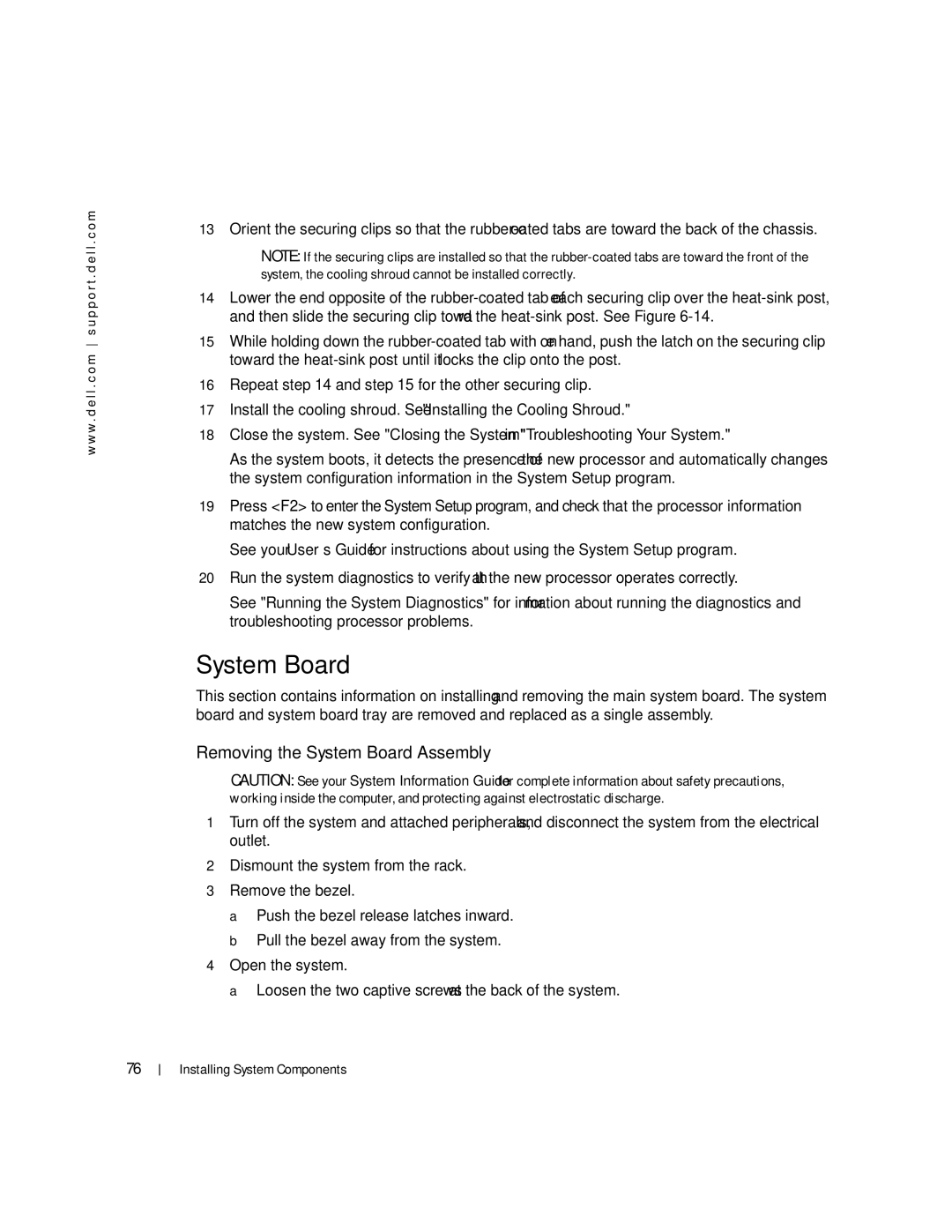 Dell 745N manual Removing the System Board Assembly 