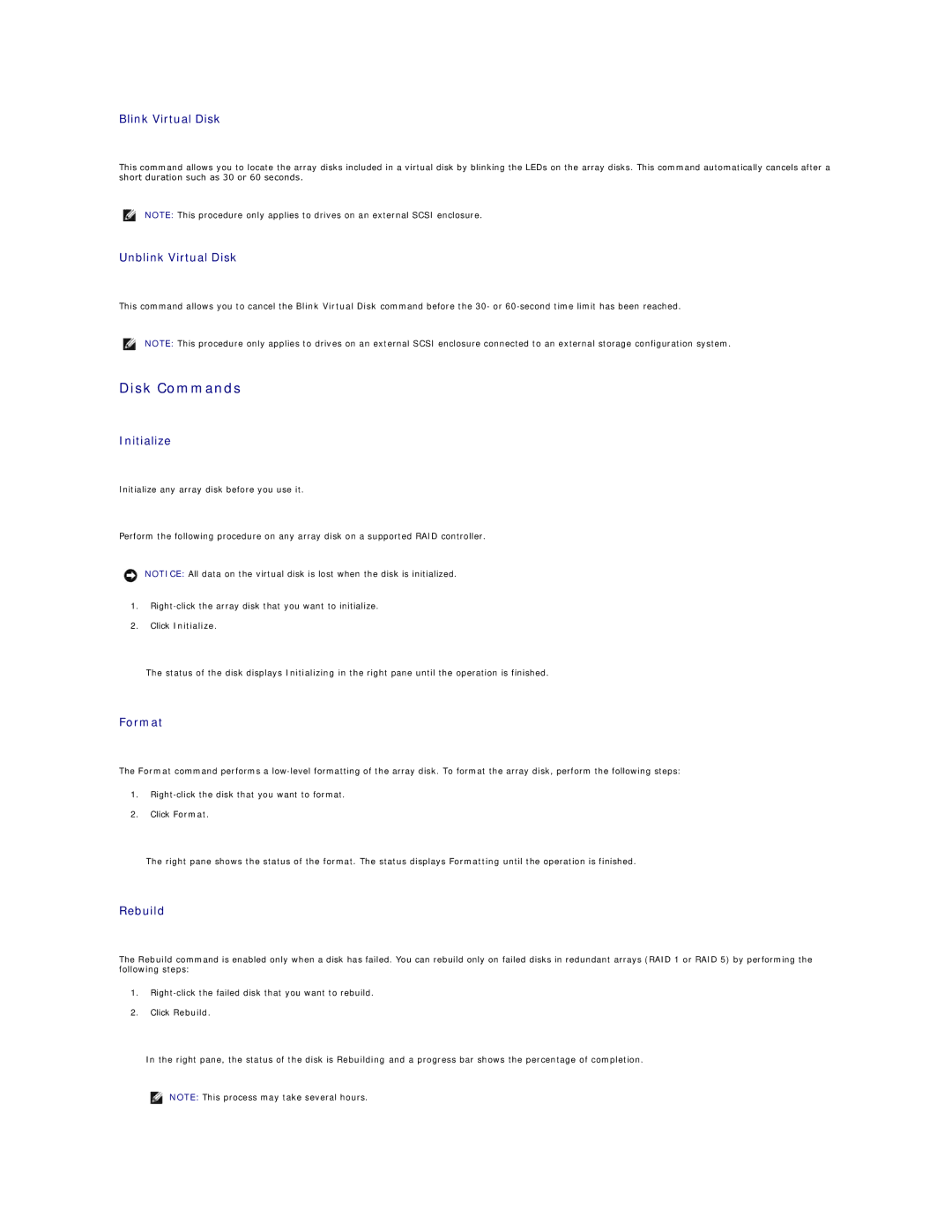 Dell 745N manual Disk Commands 