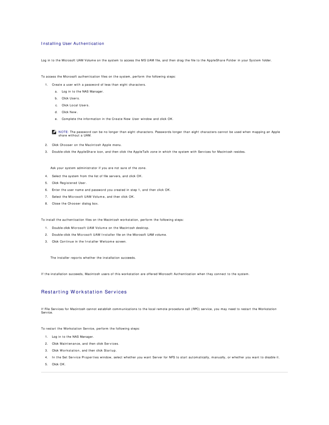 Dell 745N manual Restarting Workstation Services, Installing User Authentication 