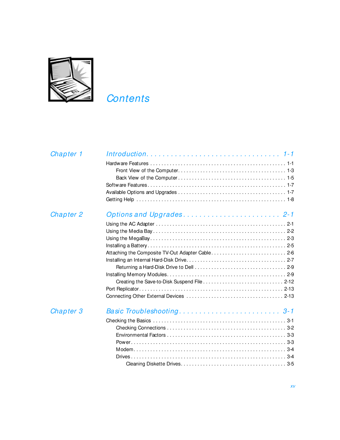 Dell 7500 manual Contents 