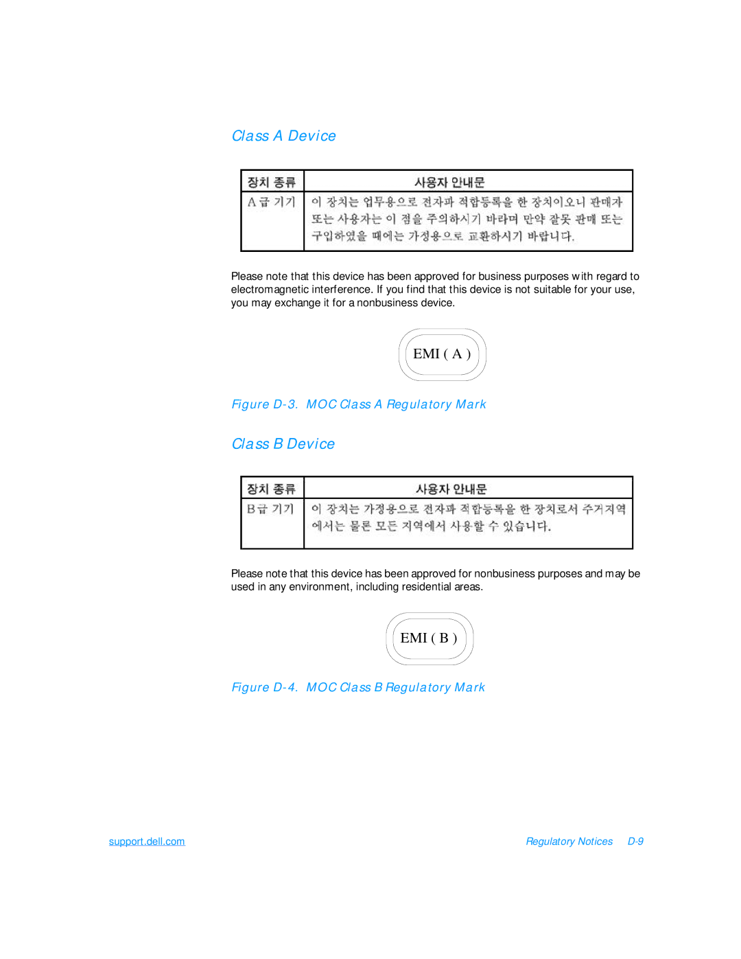 Dell 7500 manual Class a Device, Class B Device 