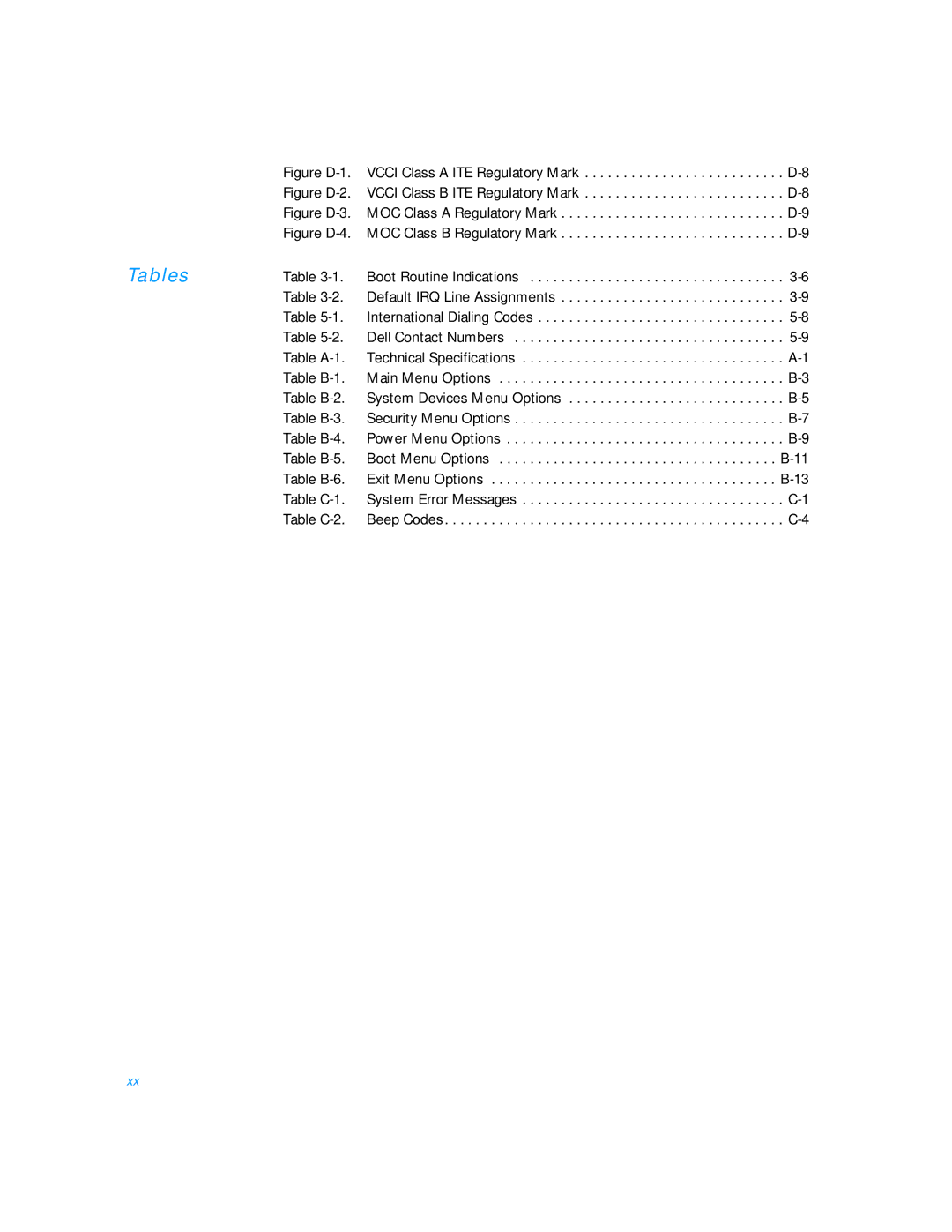 Dell 7500 manual Tables 