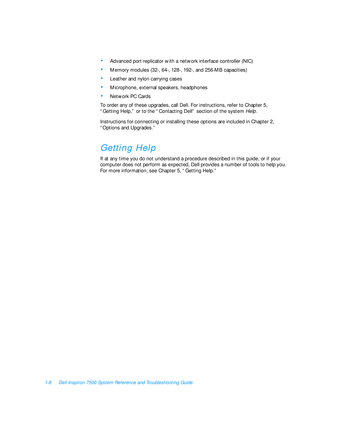 Dell 7500 manual Getting Help 