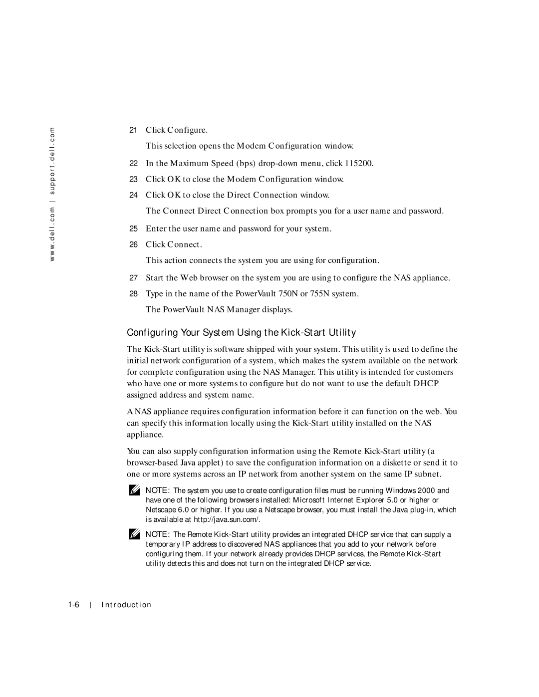 Dell 750N. 755N manual Configuring Your System Using the Kick-Start Utility, Click Configure 