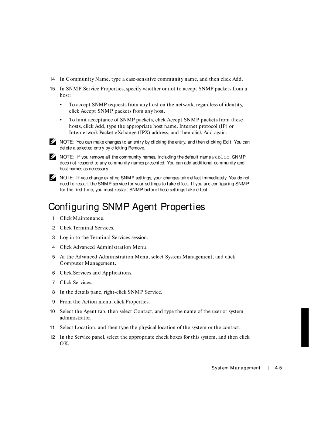 Dell 750N. 755N manual Configuring Snmp Agent Properties 