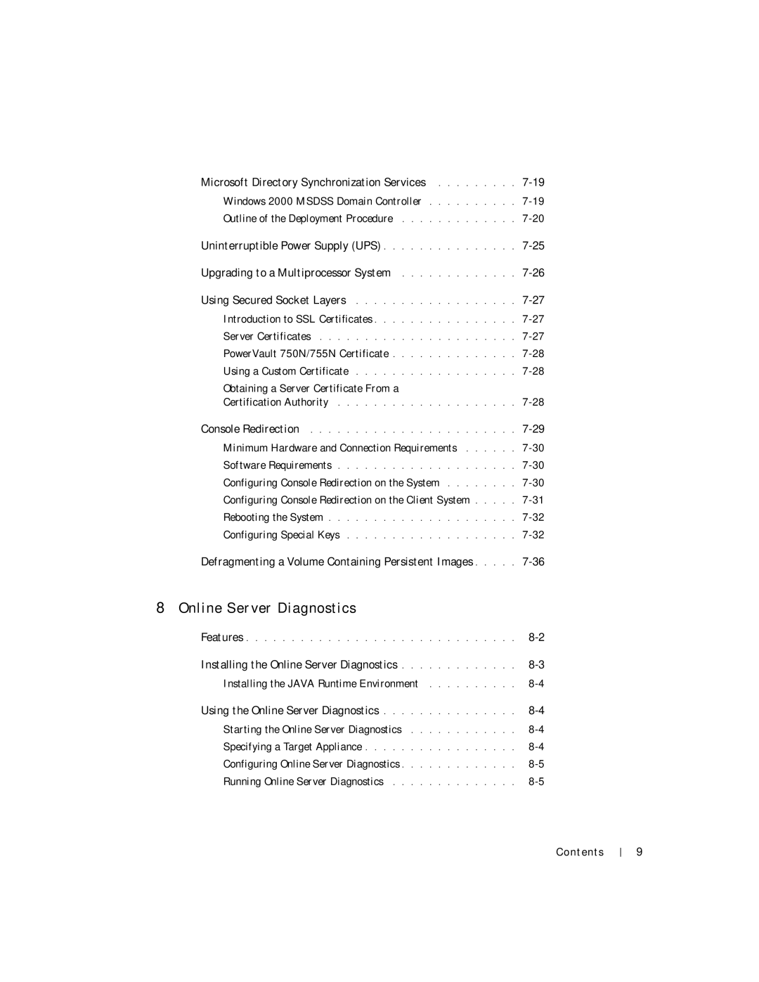 Dell 750N. 755N manual Online Server Diagnostics 